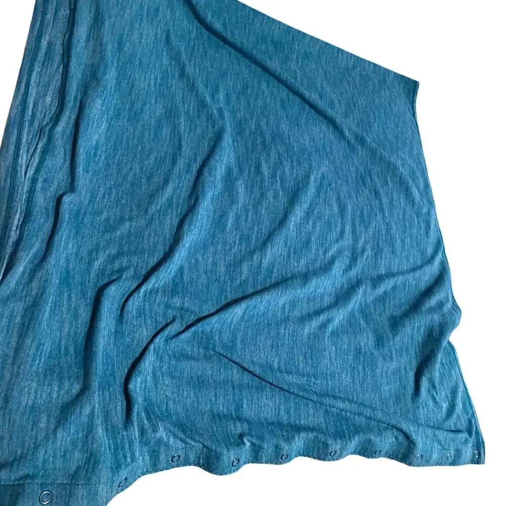 Lululemon blue scarf post yoga lightweight layering soft button up warm winter